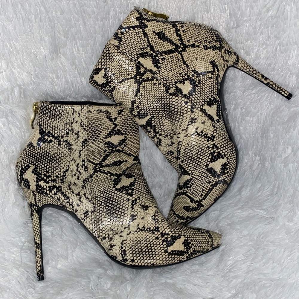 Snake Print Heel Boots